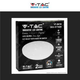 V-Tac Gallery VT-8418 Plafoniera LED Rotonda 18W SMD Changing