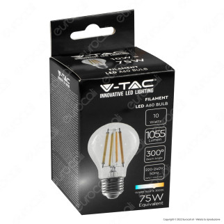 V-Tac VT-1981 Lampadina LED E27 10W Bulb A60 Goccia Filamento