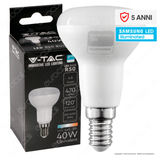 V-Tac VT-250 Lampadina LED E14 4.8W Reflector R50 SMD Chip