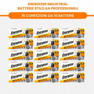 Energizer Industrial Pile Alcaline Professionali da 1.5V LR6 Stilo AA Mignon + LR03 MiniStilo AAA