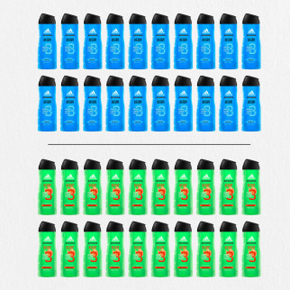 Adidas Shower Gel Bagnoschiuma 3in1 Corpo Capelli Viso After Sport Hydrating + Active Start