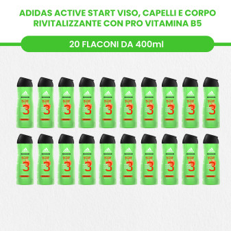 Adidas Shower Gel Bagnoschiuma 3in1 Corpo Capelli Viso After Sport Hydrating + Active Start