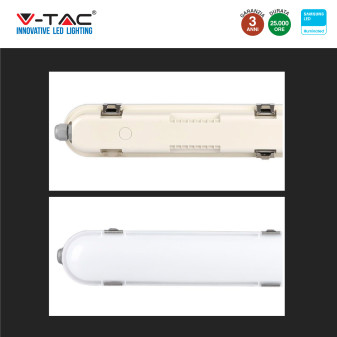 V-Tac VT-150148E Tubo LED Plafoniera 48W Lampadina Chip Samsung IP65 150cm con Batteria di