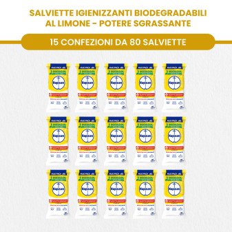 Napisan Salviette Igienizzanti Biodegradabili Extra Forti Sgrassanti Limone + Formula 0% Senza