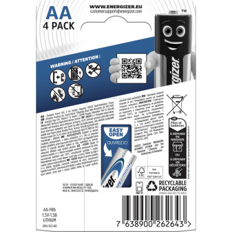 Energizer Ultimate Lithium FR6 Stilo AA Mignon 1.5V Pile al Litio -