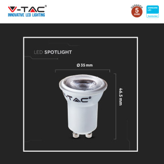 V-Tac VT-232 Lampadina LED GU10 2W Faretto Spotlight MR11 SMD