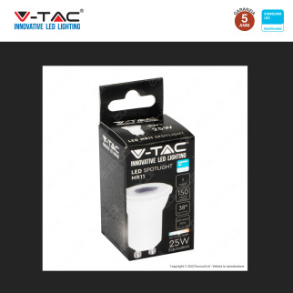 V-Tac VT-232 Lampadina LED GU10 2W Faretto Spotlight MR11 SMD