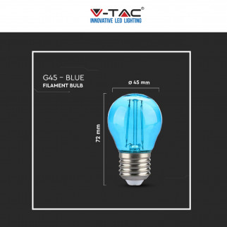 V-Tac VT-2132 Lampadina LED E27 2W Bulb G45 MiniGlobo Filament Vetro Colorato - SKU 217410 / 217411
