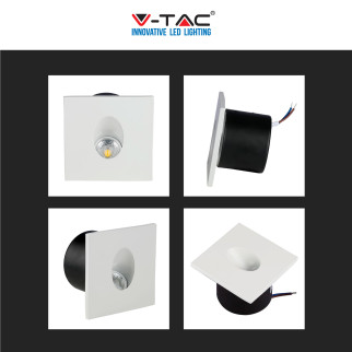 V-Tac VT-1109SQ Punto Luce LED COB 3W Segnapasso Quadrato da