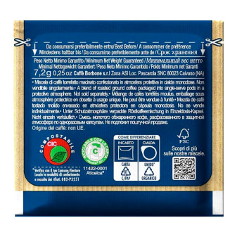 50 Cialde Compostabili Caffè Borbone Miscela Blu Incarto Riciclabile