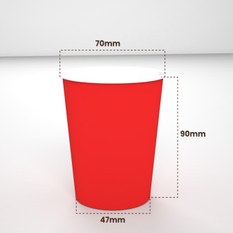 Bicchieri in Carta Riciclabile Colore Rosso da 200ml - Confezione da 25 Bicchieri