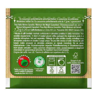 50 Cialde Compostabili Caffè Borbone Miscela Verde Dek Decaffeinato