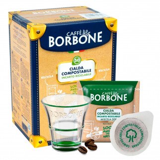 50 Cialde Compostabili Caffè Borbone Miscela Verde Dek Decaffeinato