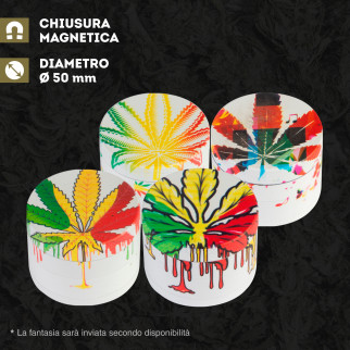 Champ High Grinder Tritatabacco 4 Parti in Metallo White Leaf Colore Bianco