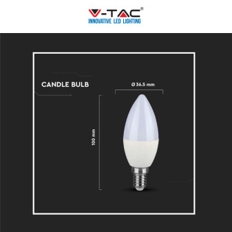V-Tac VT-2323 Lampadina LED E14 2,9W Bulb C37 Candela SMD