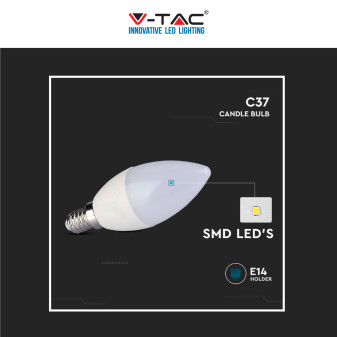 V-Tac VT-2323 Lampadina LED E14 2,9W Bulb C37 Candela SMD