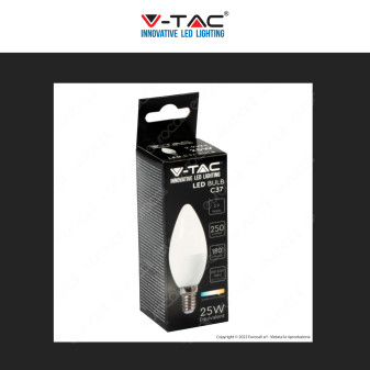 V-Tac VT-2323 Lampadina LED E14 2,9W Bulb C37 Candela SMD