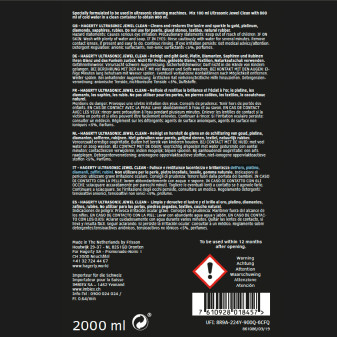 Hagerty Ultrasonic Jewel Clean Detergente per Gioielli e Pietre Preziose - Flacone da 2 Litri