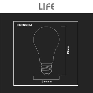 Life Lampadina LED E27 11W Bulb A60 Goccia Filament Dimmerabile