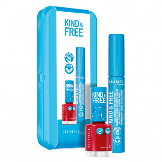 Rimmel London Kind&Free Custodia in Latta con Mascara Volumizzante Vegan 01 Black e Smalto 156
