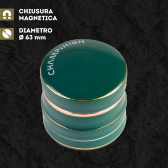 Champ High Grinder Tritatabacco 4 Parti in Porcellana e Metallo Porcelain Colore Verde