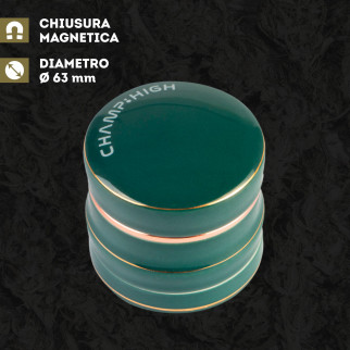 Champ High Grinder Tritatabacco 4 Parti in Porcellana e Metallo Porcelain Colore Verde