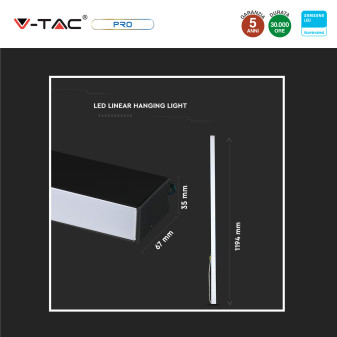 V-Tac Pro VT-7-40 Lampada LED a Sospensione 40W SMD Linear