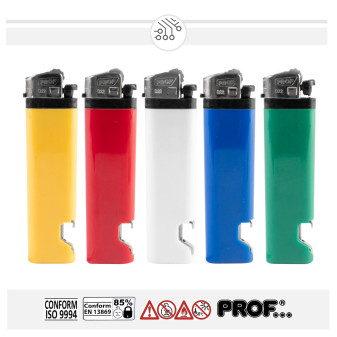 Prof Accendini Elettronici Color Flint Bottle Opener a Tinta Unita con Cavatappi Apribottiglia -