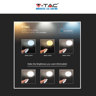 V-Tac Gallery VT-8402 Plafoniera LED Rotonda 20W/40W SMD