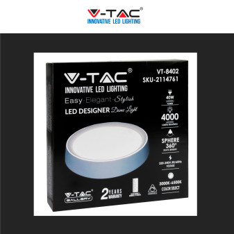 V-Tac Gallery VT-8402 Plafoniera LED Rotonda 20W/40W SMD