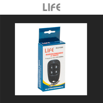 Life Radiocomando Multiuso 4 Tasti a Frequenza Fissa 433.92MHz 6V - mod. 55.CT205