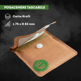 Champ Posacenere Tascabile in Carta Kraft con Chiusura a Clip