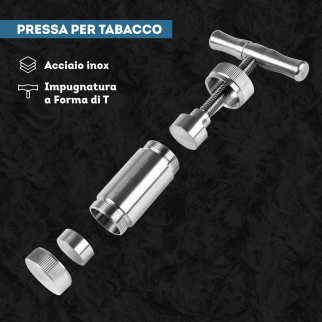 Champ Press Pollen Pressa Manuale per Tabacco in Acciaio Inossidabile con Impugnatura a T