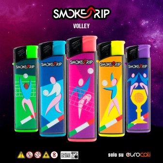 SmokeTrip Large Accendini Elettronici Grandi Fantasia Volley - Box da 50 Accendini