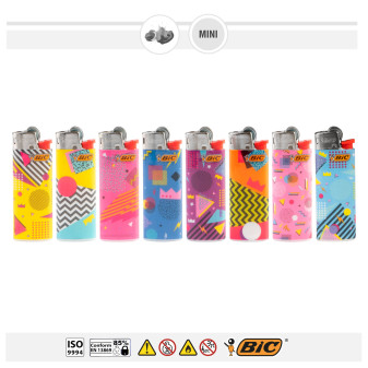 Bic Mini J25 Accendini Piccoli Fantasia 90s Forever - Serie da 5 Accendini