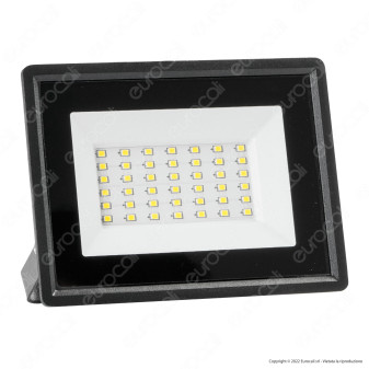 V-Tac VT-4934 Faro LED Floodlight 30W SMD Slim IP65 Nero - SKU