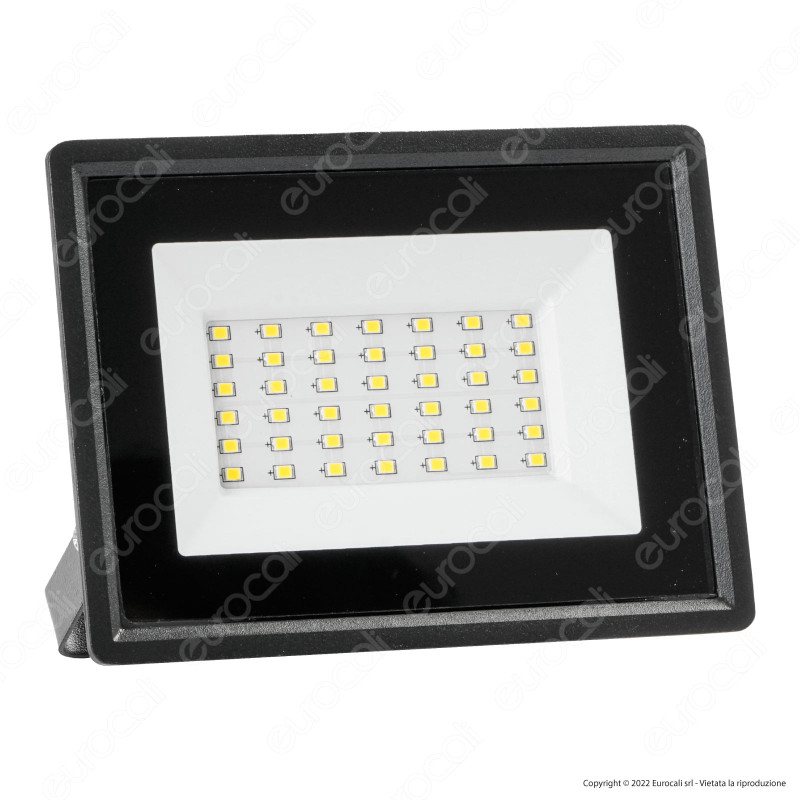 V-Tac VT-4934 Faro LED Floodlight 30W SMD Slim IP65 Nero - SKU