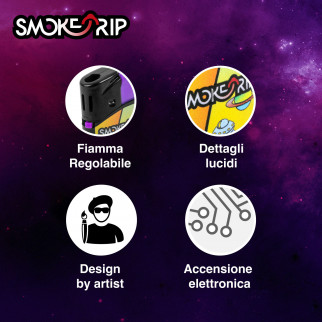 SmokeTrip Large Accendini Elettronici Grandi Fantasia Skull Leaves - Box da 50 Accendini