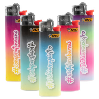 Bic Slim J23 Accendini Medi Fantasia Hashtag - Serie da 5 Accendini