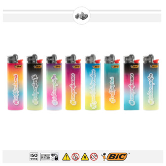 Bic Slim J23 Accendini Medi Fantasia Hashtag - Serie da 5 Accendini