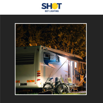 Bot Lighting Shot Faro LED Floodlight 20W SMD IP65 Nero - mod. AKRON20NLV