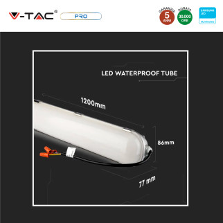 V-Tac Pro VT-160 Tubo LED Plafoniera 60W Lampadina Chip Samsung