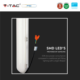 V-Tac Pro VT-160 Tubo LED Plafoniera 60W Lampadina Chip Samsung