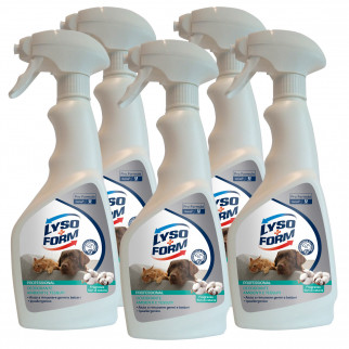 Lysoform Professional Deodorante Spray per Ambienti e Tessuti Profumo Fiori di Cotone - 5 Flaconi