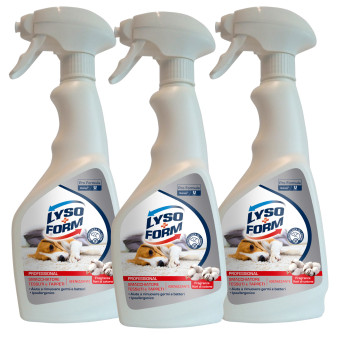 Lysoform Professional Smacchiatore Spray per Tessuti e Tappeti Profumo Fiori di Cotone - 3 Flaconi