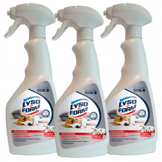 Lysoform Professional Smacchiatore Spray per Tessuti e Tappeti Profumo Fiori di Cotone - 3 Flaconi