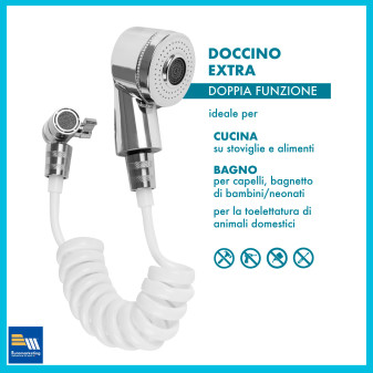 Intergross Doccino Extra con Getto Doppia Funzione e Tubo a Spirale da 1.5 metri