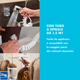 Intergross Doccino Extra con Getto Doppia Funzione e Tubo a Spirale da 1.5 metri