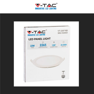 V-Tac VT-2207 Pannello LED Rotondo 22W SMD da Incasso con