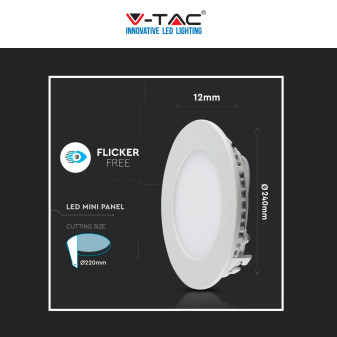 V-Tac VT-2207 Pannello LED Rotondo 22W SMD da Incasso con